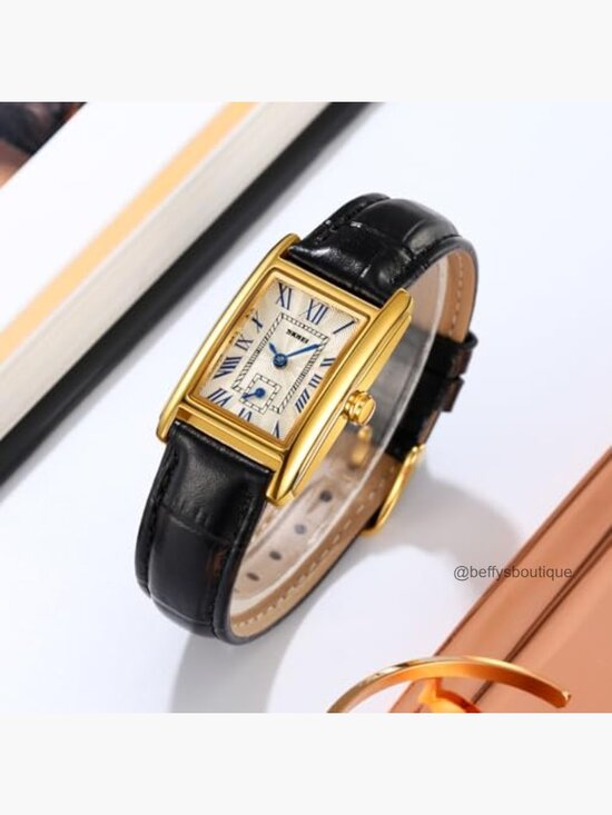 Vintage Rectangle Wristwatch Classic Analog Quartz Ultra-Thin Bangle Dress main image 7